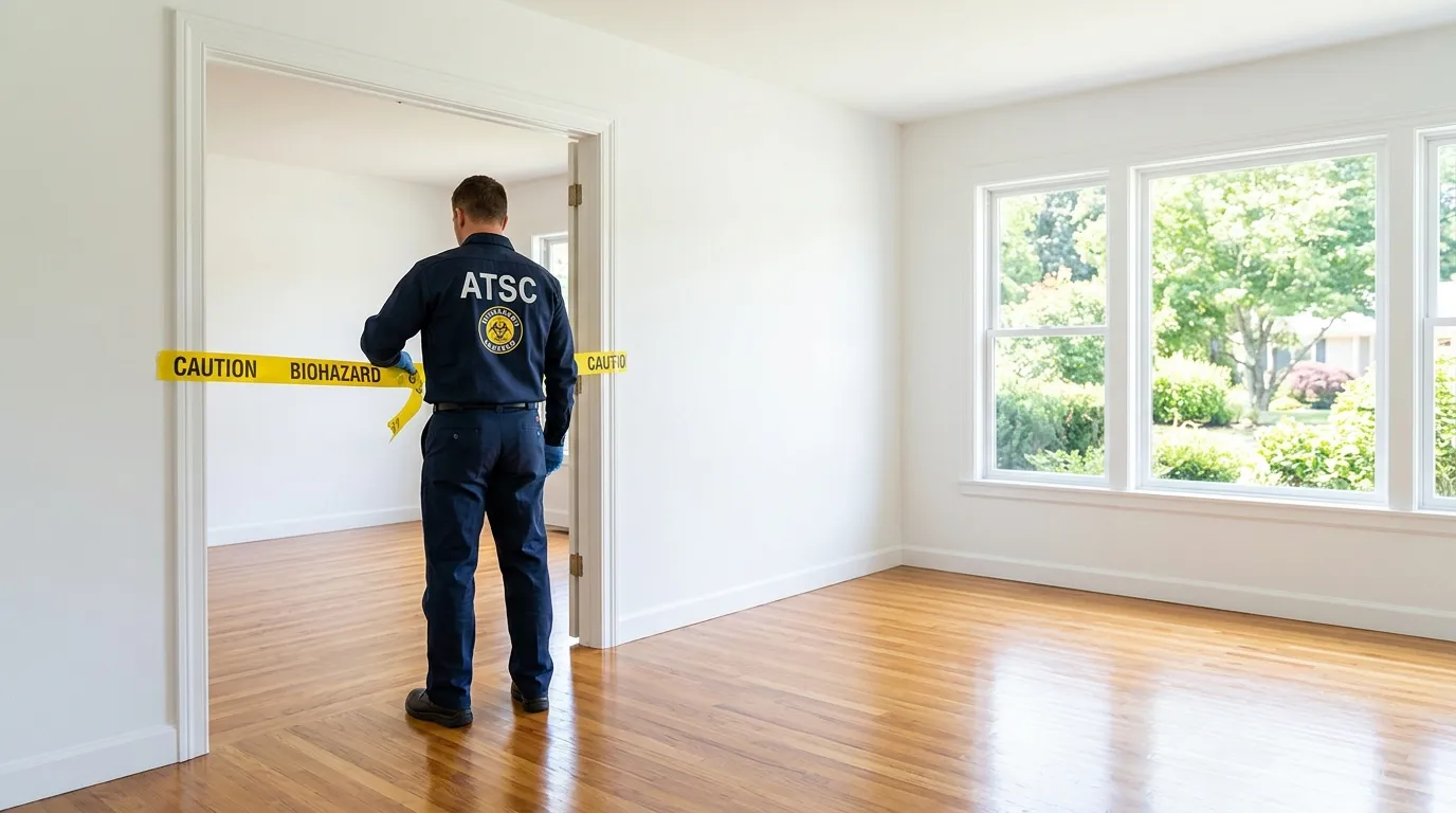 Certified biohazard cleanup crew performing Decomposition Cleanup in Beachwood